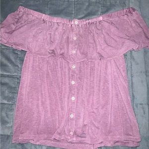 Lilac Purple Off-the-Shoulder Top